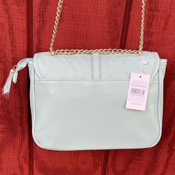 NWT Simply Southern Women's Quilted Leather Chain Strap Crossbody Bag Mint‎ - Picture 5 of 7